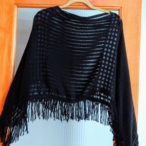 Daisy Fuentes Black Sheer Poncho